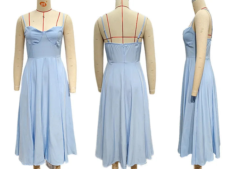 **Vestido Avrilyaan Midi A-Line – Elegância Sexy para Férias e Festas**