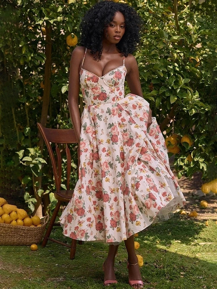 **Vestido Avrilyaan Midi A-Line – Elegância Sexy para Férias e Festas**